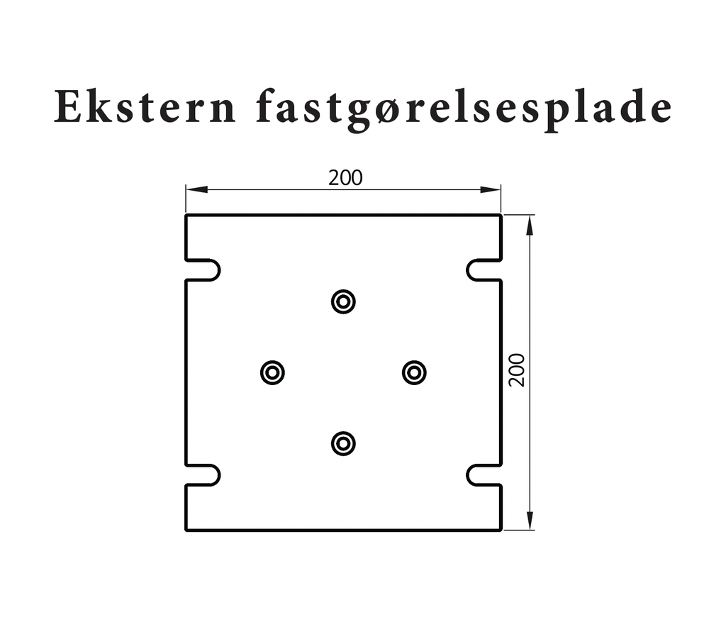 Ekstern fastgørelsesplade